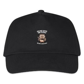Coffee Owl - give me coffee and silence or die - Kids’ Baseball Cap - black - Front