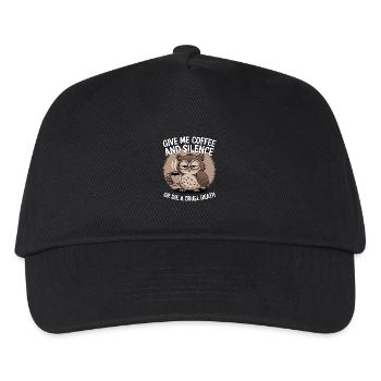 Coffee Owl - give me coffee and silence or die - Kids’ Baseball Cap - black - Front