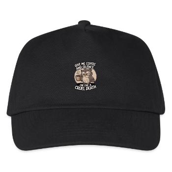 Coffee Owl - give me coffee and silence or die - Kids’ Baseball Cap - black - Front