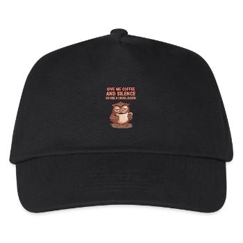 Coffee Owl - give me coffee and silence or die - Kids’ Baseball Cap - black - Front