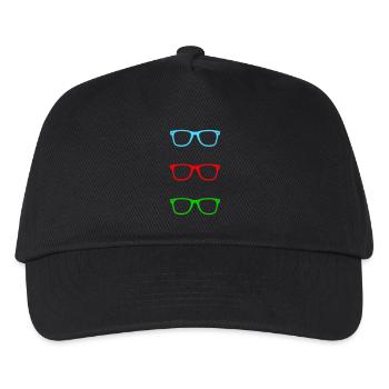 brille - Kinder Basecap - Schwarz - Vorne