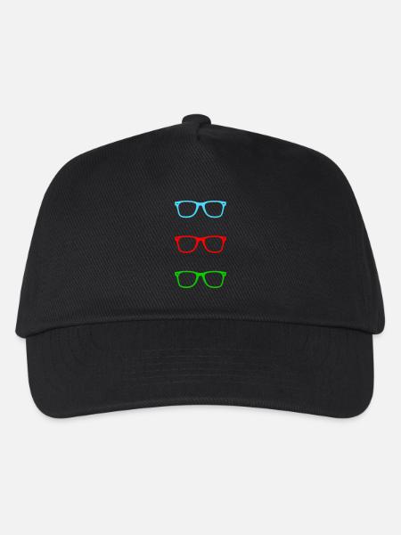 brille - Kinder Basecap - Schwarz