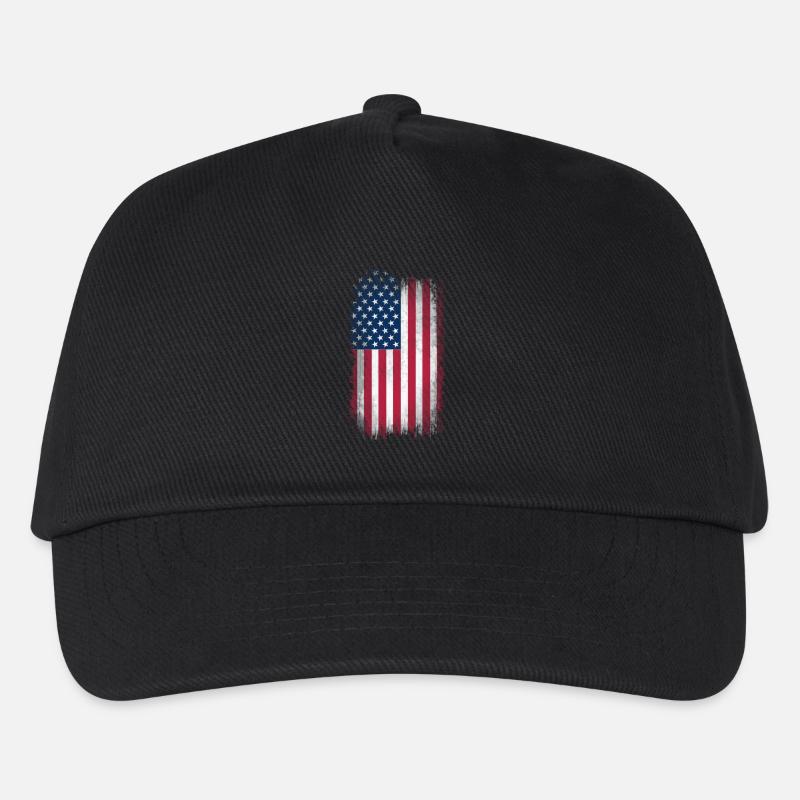 Eroded USA Flag - Kinder Basecap - Schwarz