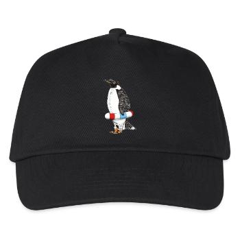 PINGUIN WARTET SOMMER - Kinder Basecap - Schwarz - Vorne