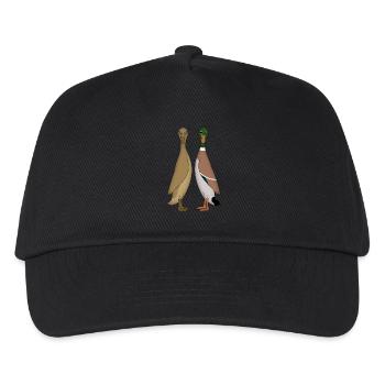 Two barrel duck head front - Kids’ Baseball Cap - black - Front