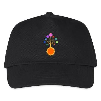 Sonnensystem-Baum - Kinder Basecap - Schwarz - Vorne