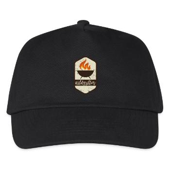 Wildgrillen BBQ Logo - Kinder Basecap - Schwarz - Vorne