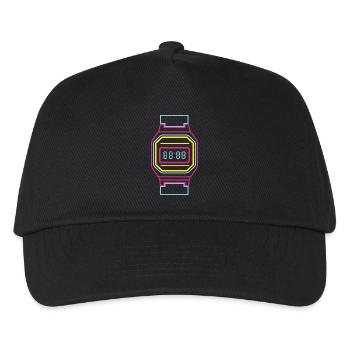 Horloge numérique en couleurs fluo 80s - Casquette de baseball Enfant - noir - Devant