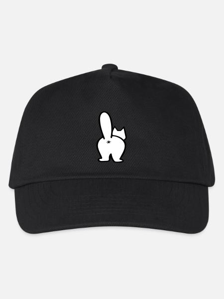 Cat from behind. Free color selection - Kids’ Baseball Cap - black