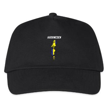 Fanshirt, Fußball,Schweden - Kinder Basecap - Schwarz - Vorne