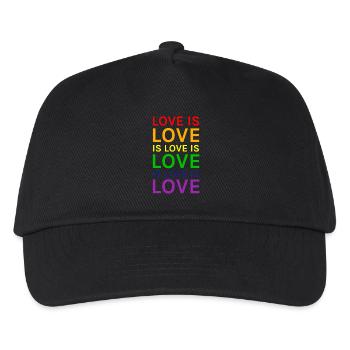 Love is Love is Love is Love Regenbogen - Kinder Basecap - Schwarz - Vorne