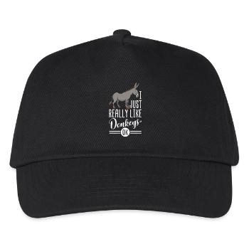 I just really like Donkey's OK - donkey mule - Kids’ Baseball Cap - black - Front