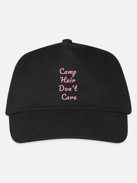 Camp Hair Don't Care - Camperin Campen Zelten - Kinder Basecap - Schwarz