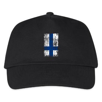 Vintage flag Finland - Kids’ Baseball Cap - black - Front