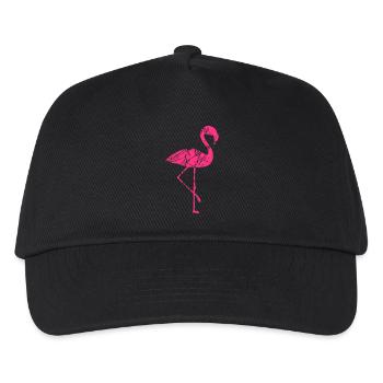 risse kratzer muster silhouette umriss flamingo cl - Kinder Basecap - Schwarz - Vorne