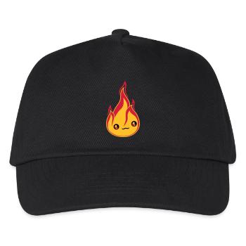 face cute cute little comic cartoon fire f - Kids’ Baseball Cap - black - Front
