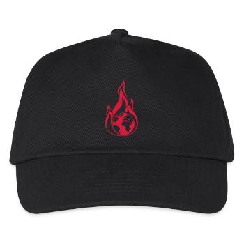 home planet earth on fire climate change global erw - Kids’ Baseball Cap - black - Front