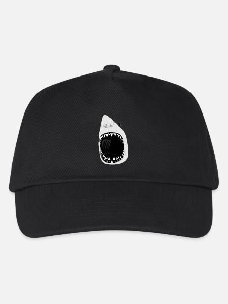 hai weisser weisser shark wal fisch tauchen gebiss - Kinder Basecap - Schwarz