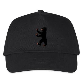Berliner Bär Single - Kinder Basecap - Schwarz - Vorne