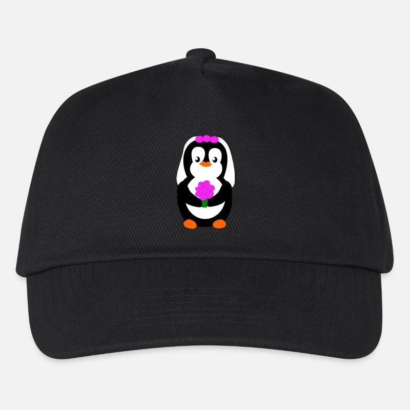 pengiun bride - Kids’ Baseball Cap - black