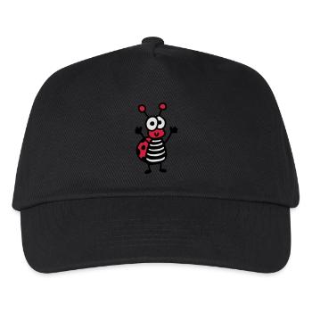 fröhlicher Marienkäfer - Kinder Basecap - Schwarz - Vorne