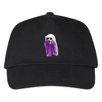 Polar Bear - Eisbär - Kinder Basecap - Schwarz - Vorne