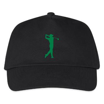 Golf swing golfer silhouette drive sport - Kids’ Baseball Cap - black - Front