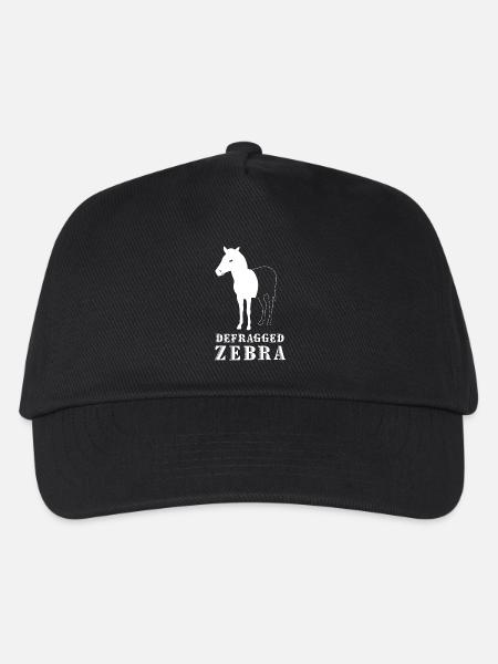 Defragged Zebra Informatiker Admin Geek Geschenk - Kinder Basecap - Schwarz