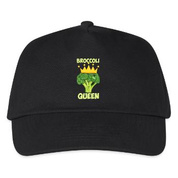 Broccoli Queen Broccoholic Brokkoli Vegan Gemüse - Kinder Basecap - Schwarz - Vorne