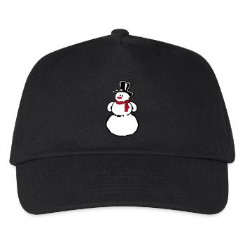 Schneemann - Kinder Basecap - Schwarz - Vorne