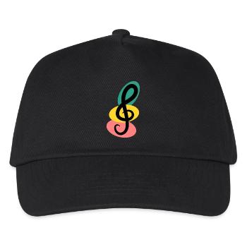 ETAGENSCHLÜSSEL. MUSIK. FELS. 21. JUNI. MUSIKFESTSPIELE - Kinder Basecap - Schwarz - Vorne