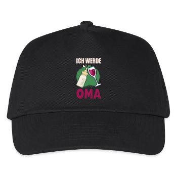 ICH WERDE OMA Geschenke zur Geburt des Enkelkindes - Kinder Basecap - Schwarz - Vorne