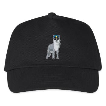 Wolf Polizist Sonnenbrille Polizei - Kinder Basecap - Schwarz - Vorne