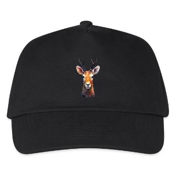 Deer and Roe Deer Polygon Art Design - Kids’ Baseball Cap - black - Front