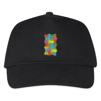 Puzzle multicolore - Casquette de baseball Enfant - noir - Devant