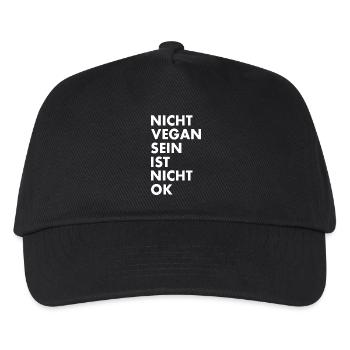 Nicht vegan sein ist nicht ok - Kinder Basecap - Schwarz - Vorne