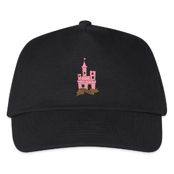 Burg Prinzessin Märchen Mädchen Schloss Punkte Dot - Kinder Basecap - Schwarz - Vorne