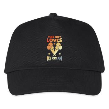 This boy loves ice cream - Kids’ Baseball Cap - black - Front