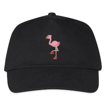 Flamingo Stöckelschuhe - Kinder Basecap - Schwarz - Vorne