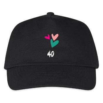 40. 40 JAHRE. 40-jähriges JUBILÄUM. GEBURTSTAG 40 JAHRE. - Kinder Basecap - Schwarz - Vorne