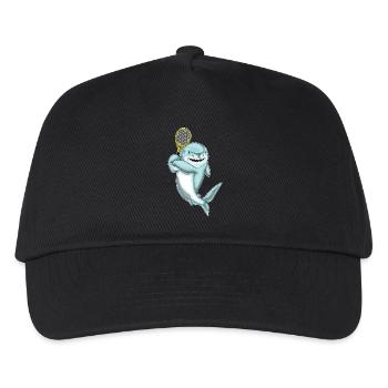 Shark Tennis Tennis Racket - Kids’ Baseball Cap - black - Front