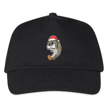 Hecht Weihnachten Fisch - Kinder Basecap - Schwarz - Vorne