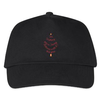 Persönlicher Weihnachtswunsch mit Stern und Geschenk - Kinder Basecap - Schwarz - Vorne