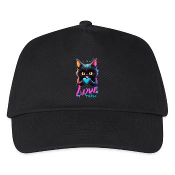 Cute Cat - Multicolored Drips Love - Kids’ Baseball Cap - black - Front