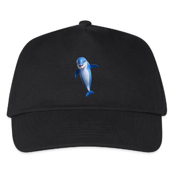 Cheerful Dolphin - Kids’ Baseball Cap - black - Front