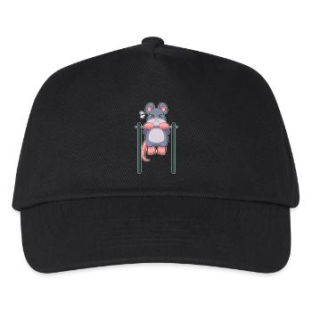 Mouse Bodybuilders Pull-ups Bodybuilding - Kids’ Baseball Cap - black - Front