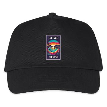 Jalisco Mexiko Palmen Design - Kinder Basecap - Schwarz - Vorne