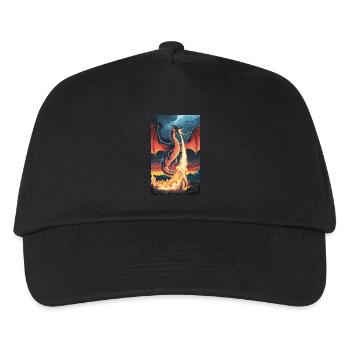 FEUERSPEIENDER DRACHE - Kinder Basecap - Schwarz - Vorne