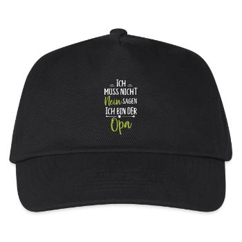 Ich bin der Opa ich muss nicht nein sagen - Kinder Basecap - Schwarz - Vorne