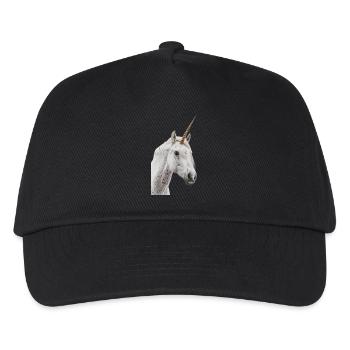 Einhorn - Kinder Basecap - Schwarz - Vorne